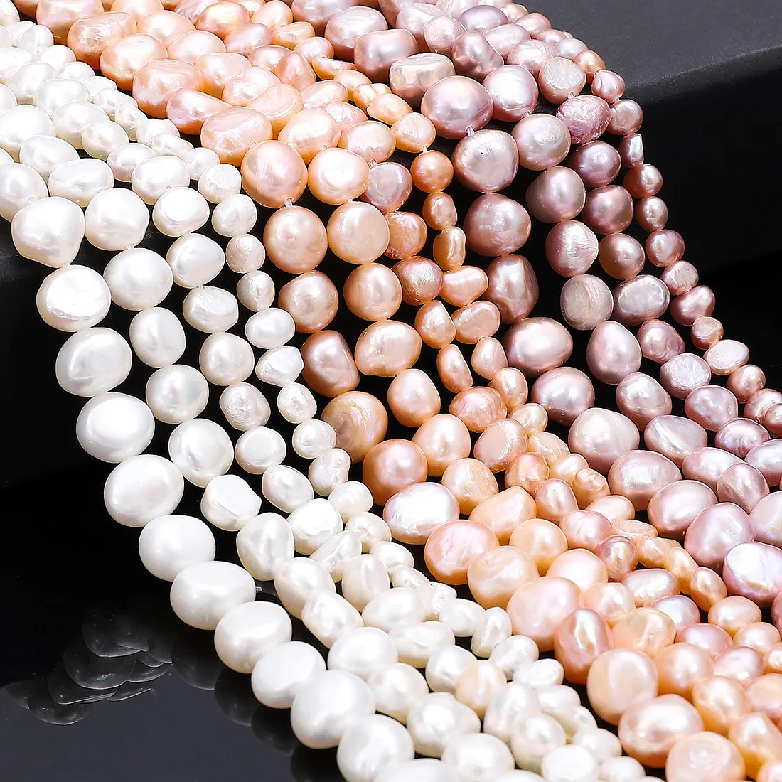 Authentic Fine Pink White 100% Natural Freshwater Pearl Rice Beads For Jewelry Making Irregular Pearl Beads DIY Earrings Bracelet Necklace