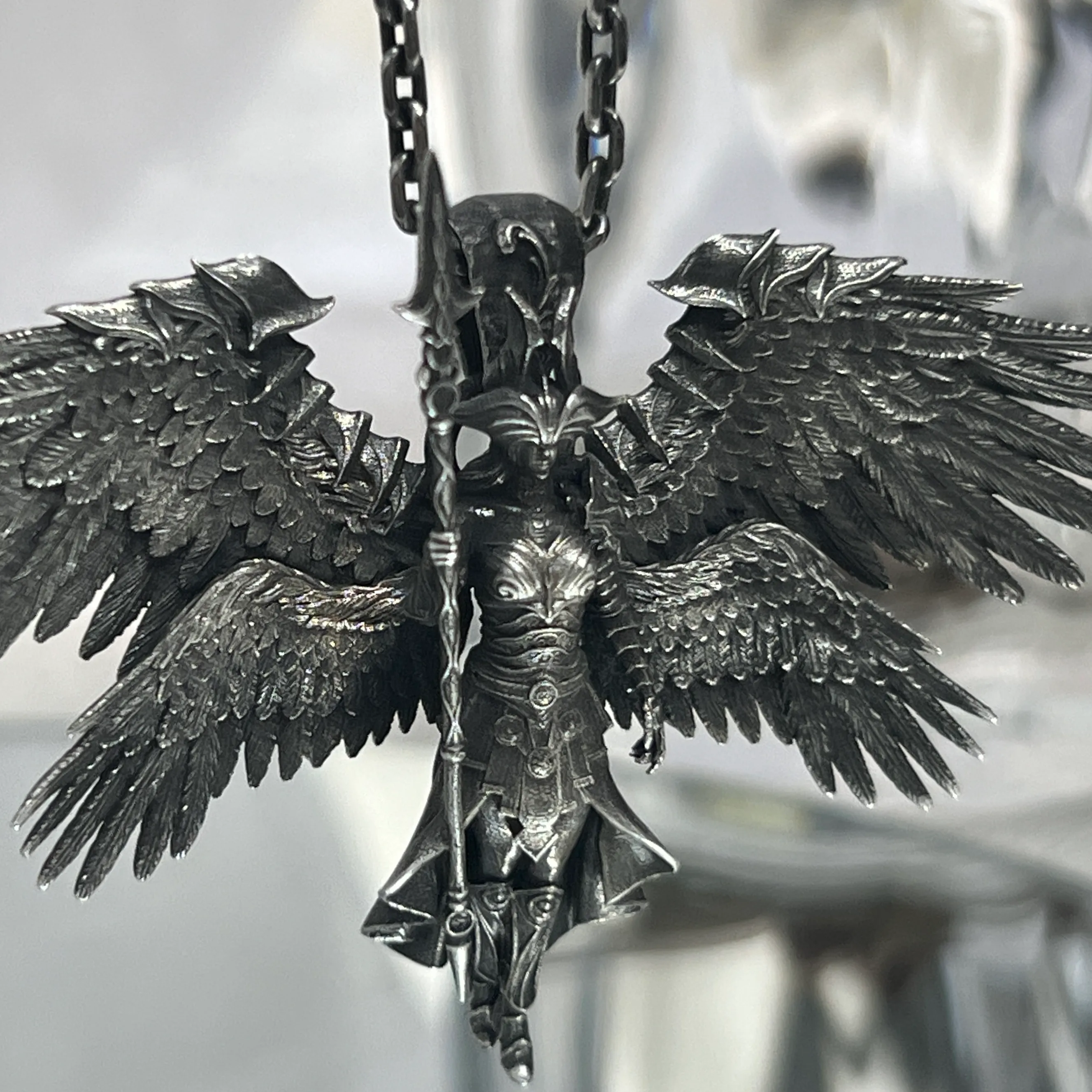 Authentic 925 Sterling Silver Pendant Do Old Version Archangel Pendant Guardian Personality Original Design