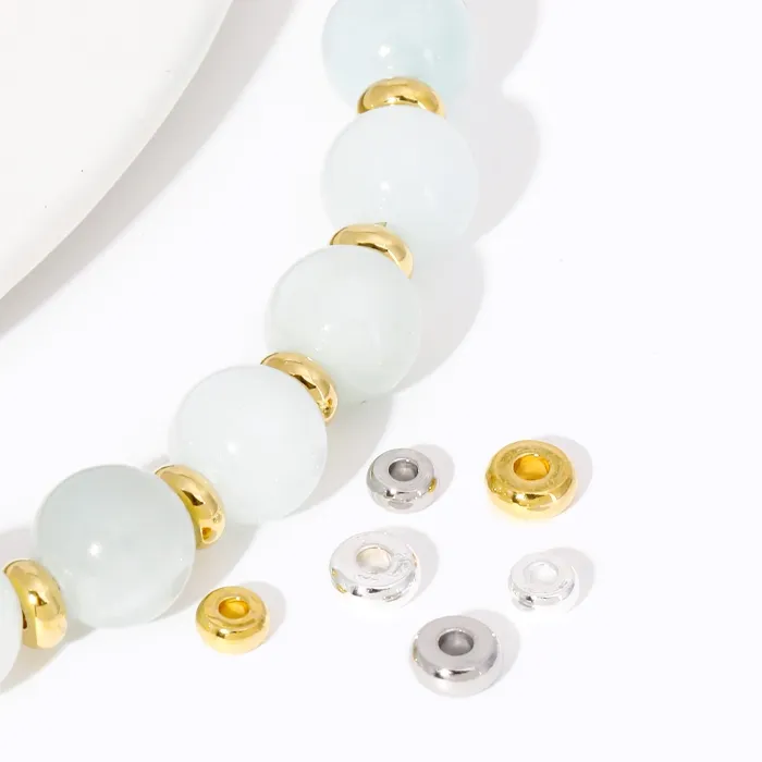 Authentic Golden Sanctuary: 18K Gold Plated Round Spacer Beads for Spiritual Expression