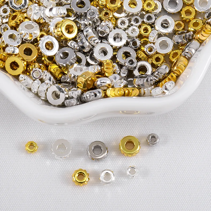 Authentic Radiant Resonance Corrugated Spacer Beads in 18K Gold Plating
