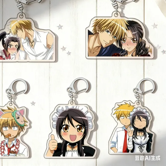 Authentic 7PCS Anime Maid Sama! Ayuzawa Usui 6CM HD Acrylic Keychain Schoolbag Pendant Collecting Pendant Present Firend Festivals Gifts