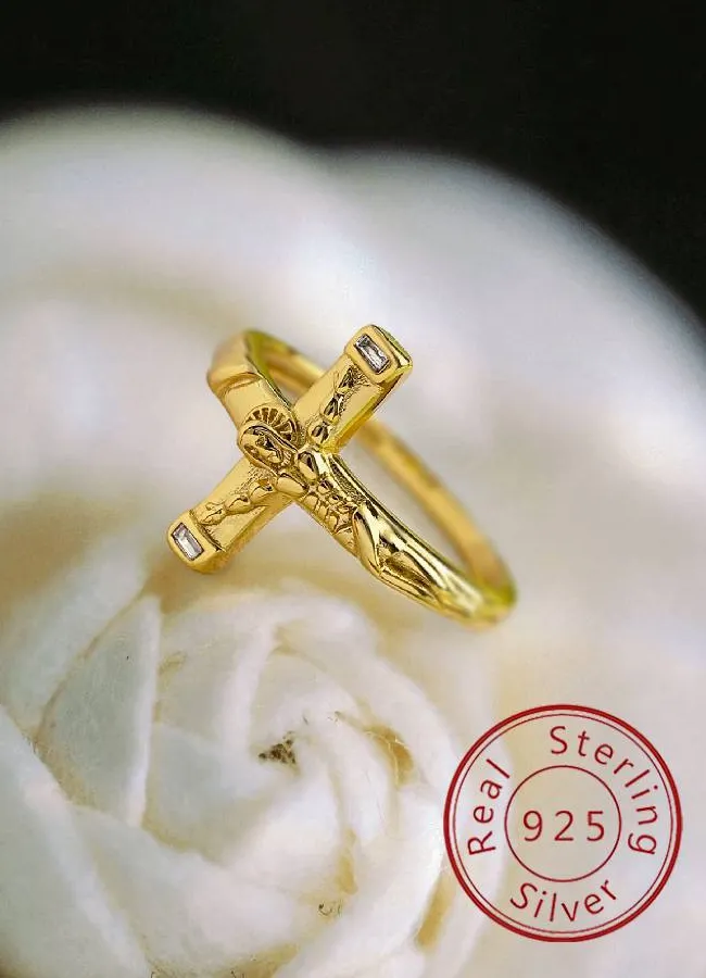 Authentic Sacred Emblem of Devotion: Personalized Jesus Cross Ring