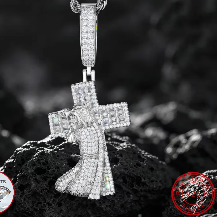 Authentic The Radiant Cruciform: Sterling Silver and Moissanite Sacred Talisman