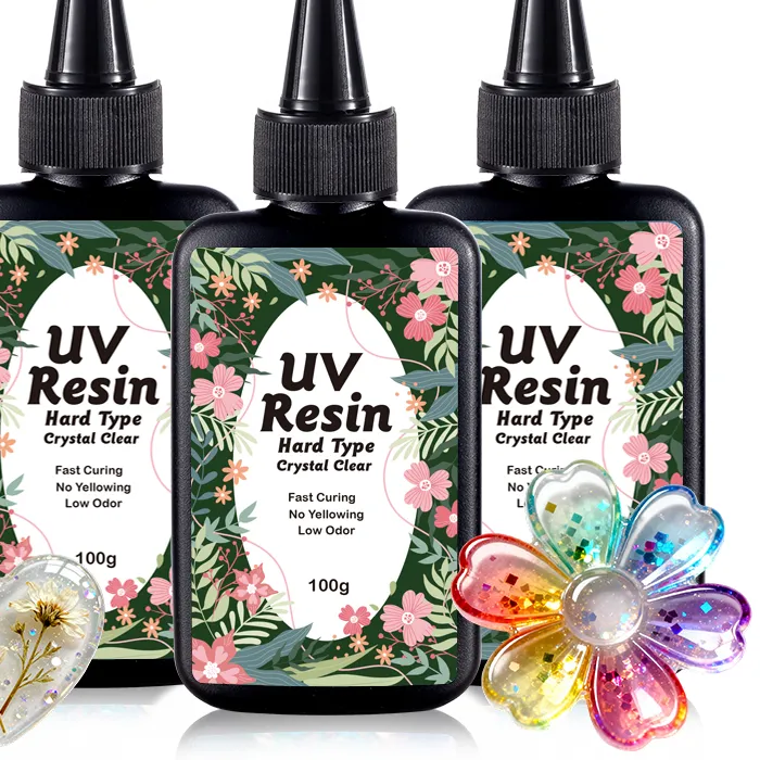 Authentic Newly Upgraded Crystal Clear Hard Type UV Resin Kit Premixed Ultraviolet Fast Curing for Jewelry Making Diy Craft