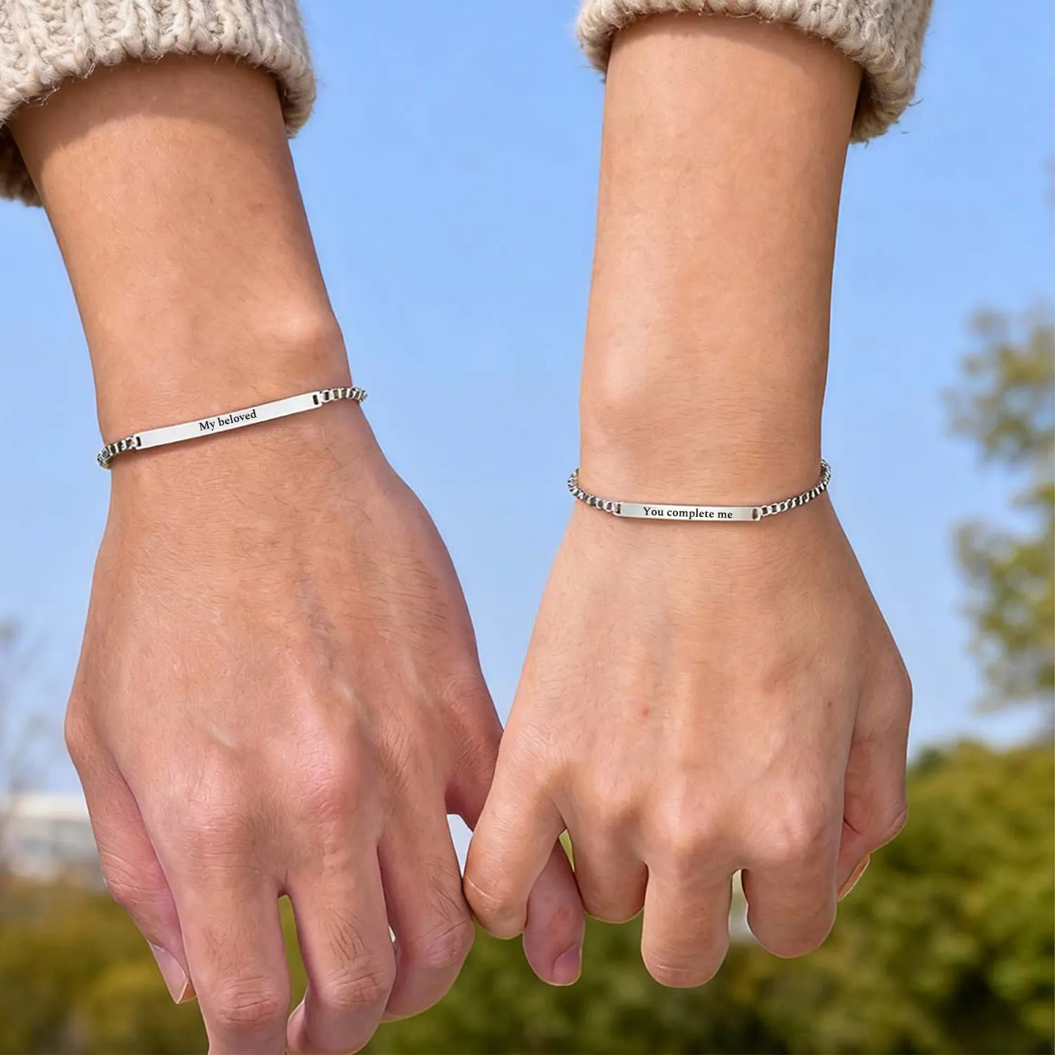 Authentic 1/2 pack Customized Bracelets Slim 2mm Links, Adjustable Bracelets, Support Simple Metal Jewelry Gifts