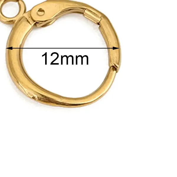 Authentic 10pcs 12mm Hypoallergenic Earrings Hooks Clasps PVD Never Fade Earrings Making Diy Jewelry Accessories Findings