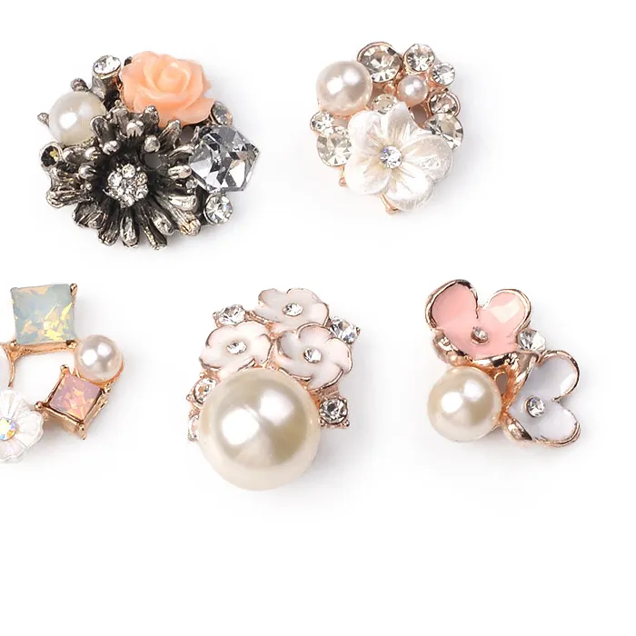 Authentic Radiant Blossoms of Fate - Decennial Set of Vintage Rhinestone and Pearl Talismans