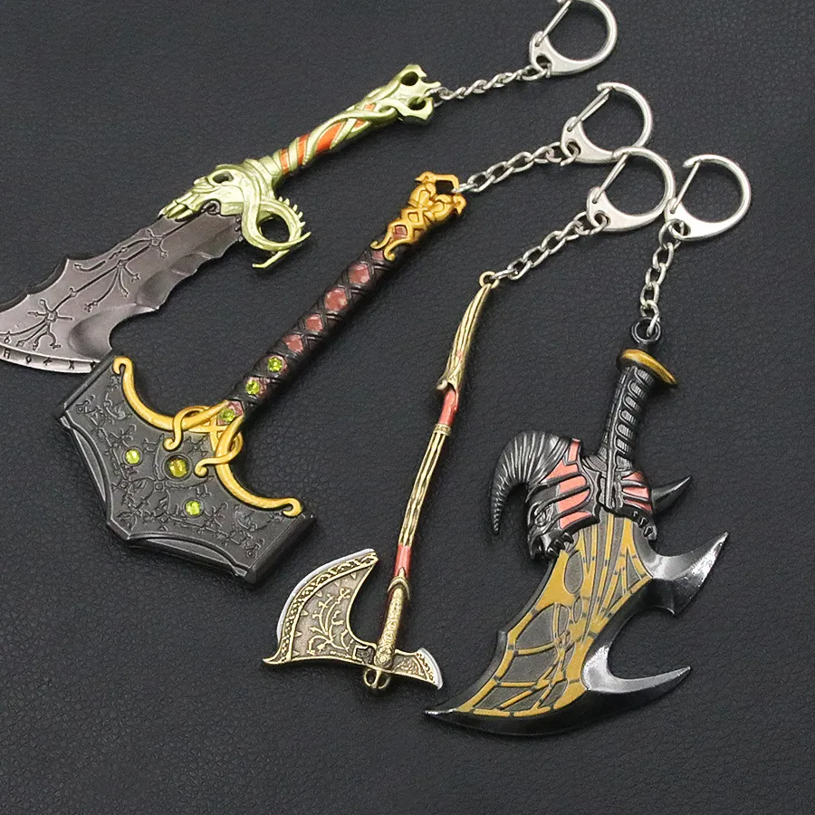 Authentic Game God of War: Ragnarok Keychain Blades of Athena Weapon Model Cosplay Props Keychain For Women Men Fans Jewelry Pendant Gifts