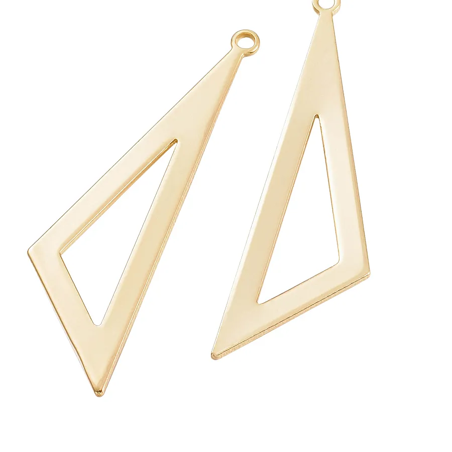 Authentic 1box 30pcs Pendants Long-Lasting Triangle 40.5x11x1mm Hole: 1.4mm