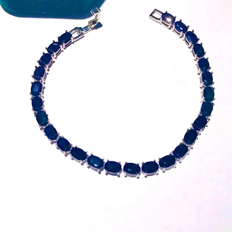 Authentic Celestial Sapphire Serenity Bracelet – 18k Gold‑Plated 925 Silver Charm of Cosmic Calm