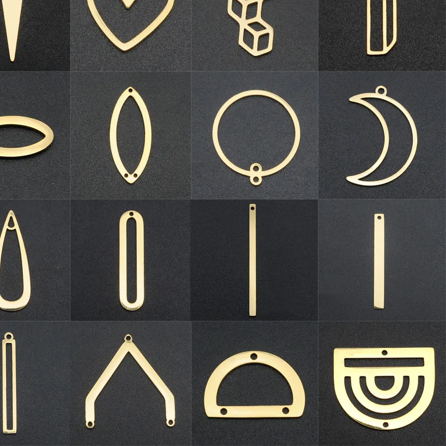 Authentic 10pcs/lot 316 Different Geometric DIY Earring Connectors Findings Charm Pendant OEM Order Accepted
