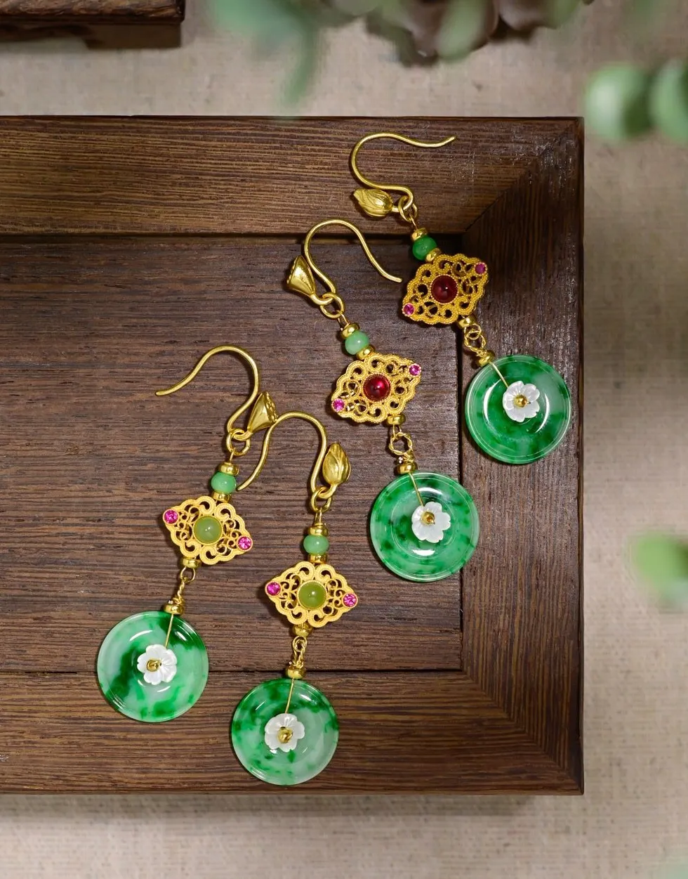 Authentic Ethereal Petals of Jade: The Celestial Bloom Earrings