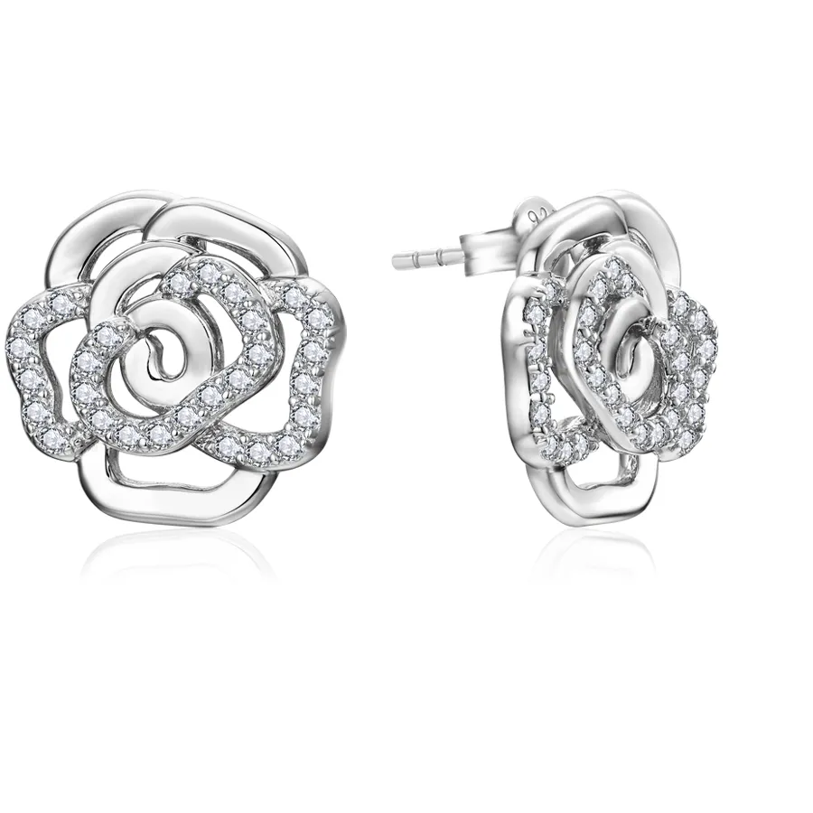Authentic ATTAGEMS New Diamond Moissanite Stud Earrings for Women S925 Silver 18k Gold Plated Orginal Flower Wedding Jewelry Travel Gift