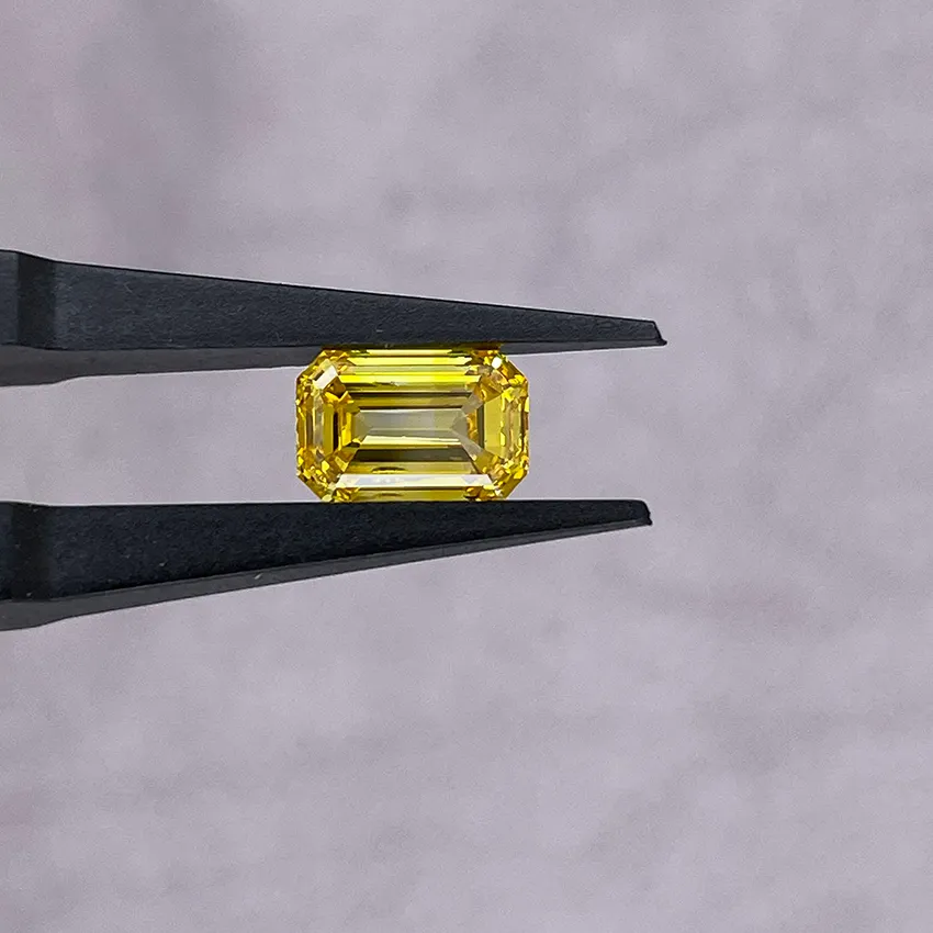 Authentic Emerald Cut Lab Grown Diamond Yellow Color Hpht Diamonds Diamantes De Laboratorio Diamantes Vs Edelstenen Jewelry Making Gems