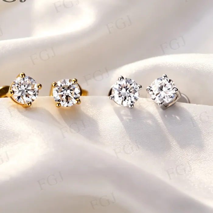 Authentic Lab Grown Diamond Earrings 0.2-0.4CT D Color With Certificate 925 Sterling Silver Studs Anniversary Fine Jewelry for Women