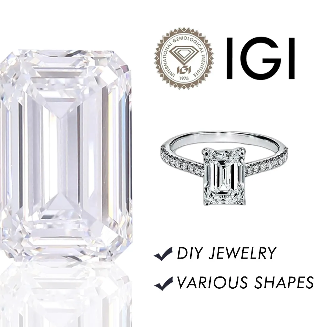 Authentic The Crystalline Flame: Emerald Cut Lab-Grown Diamond