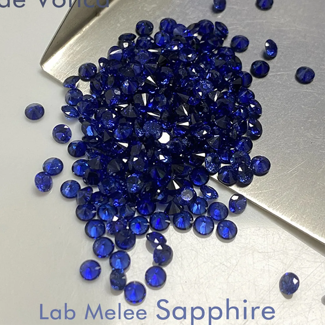 Authentic 0.9-3.0mm Round Cut Royal Blue Lab Melee Sapphire Loose Lab Grown Gemstone For Jewelry Setting