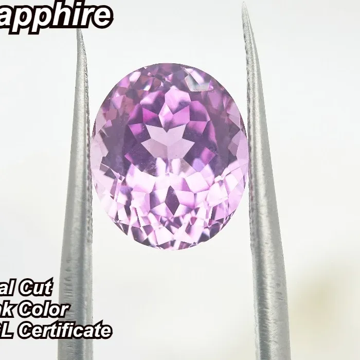 Authentic Lab Grown Sapphire Oval Cut Pink Color Charm Gemstone for DIY Advanced Jewelry Making Inlay Selectable AGL Certificate