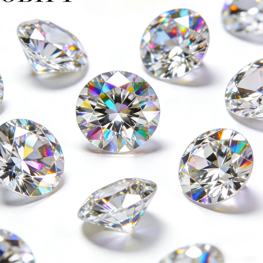 Authentic VOBIPY Hot Sale Colorful Moissanite Loose Stones VVS1 D Color Round Cut Lab Grown Diamonds for Custom Rings Earrings Jewelry