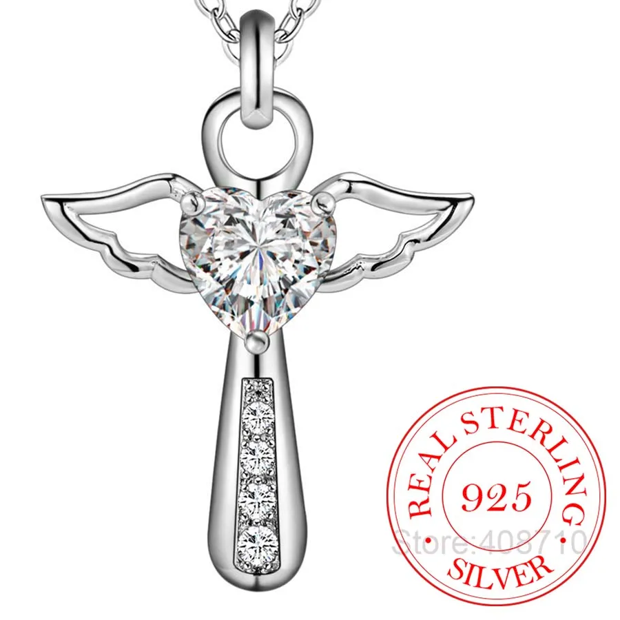 Authentic Celestial Guardian Sterling Silver Cross & Angel Wings Talisman