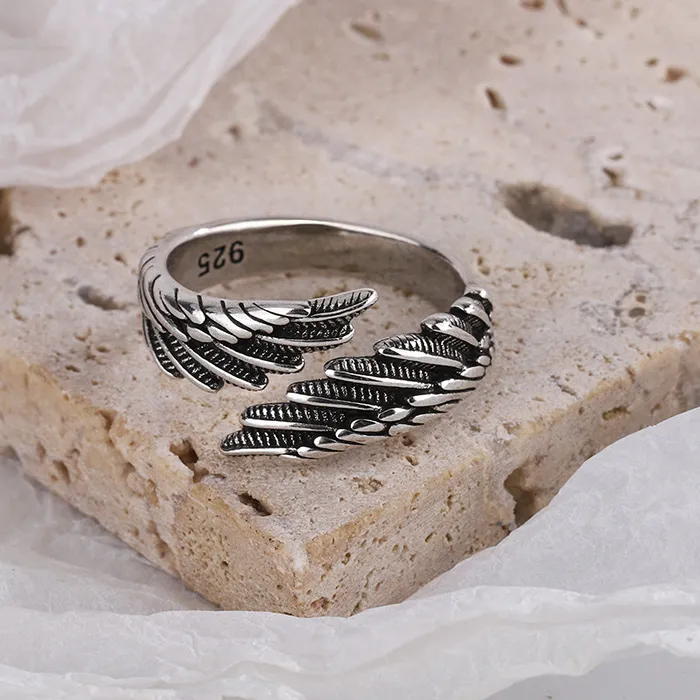 Authentic Whispers Of The Celestial Angelic Feather Aegis Ring