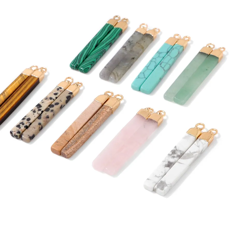 Authentic Tri‑Sage Rectangular Pendants: Tiger, Howlite & Rose Quartz Healing Trio