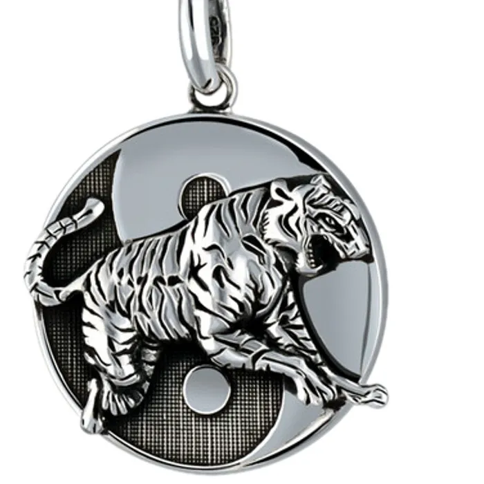 Authentic BOCAI NEW Fashion s925 Silver Jewelry Retro Rour Mythical Beasts Good Luck Man Pendant Evil Spirits Gossip White Tiger Pendant