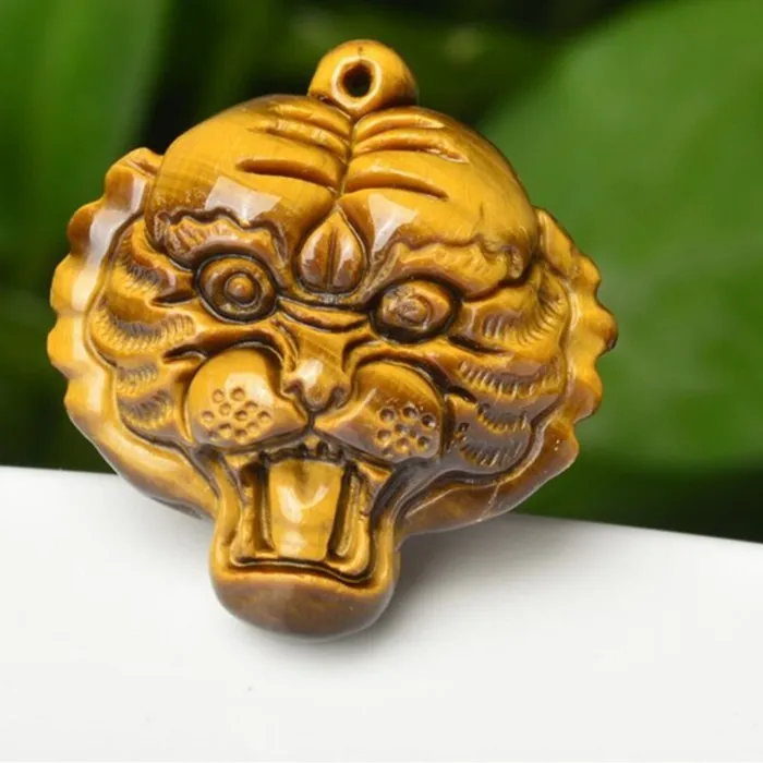 Authentic 100% Authentic South African Tiger Eye Stone Pendant Tiger Head Male and Female Jade Pendant Charm Jewelry Item Jade