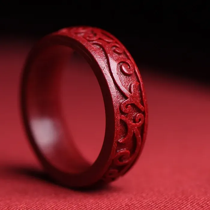 Authentic Sacred Cinnabar Blood of the Earth Eternity Band - Sacred Love and Fortune Amulet Ring