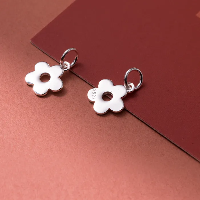 Authentic Charms 925 Silver Five-Petaled Flower Hollow Necklace Pendant Handmade DIY Accessories Charms for Bracelet Plata 925 JHA191