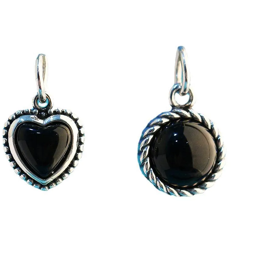 Authentic Charms 925 Silver Zircon Round Heart-Shaped Necklace Pendant Handmade DIY Accessories Charms for Bracelet Plata 925