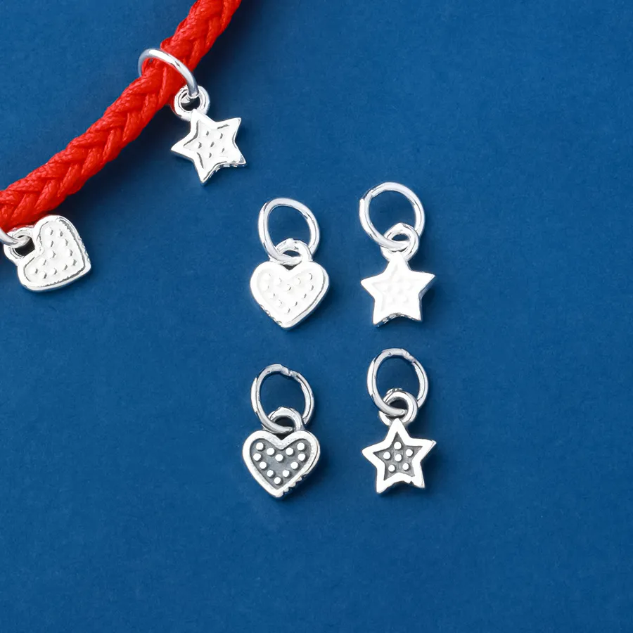 Authentic Sterling Silver Mini Heart- Star Talisman Pendant Of Love And Celestial Guard
