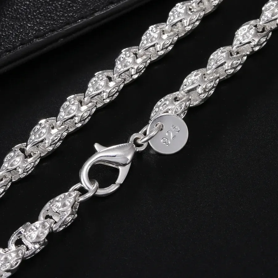 Authentic 925 sterling Silver 20-24Inch 5MM Faucet Chain Necklace For Woman Man Fashion Party Wedding Accessories Jewelry Christmas Gifts