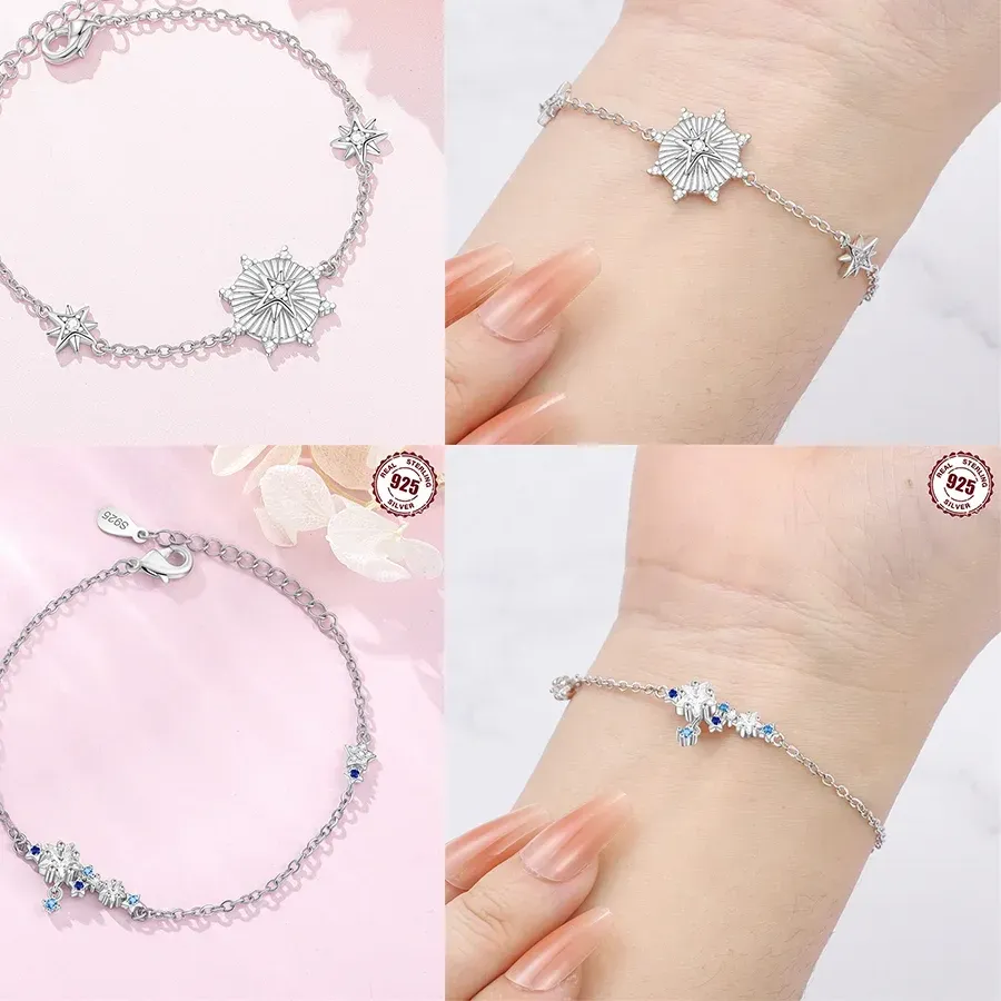 Authentic Charms 925 Sterling Silver Beads Bracelet Oval Double Chain for Charms Plata 925 Originales Brand Beads DIY Jewelry Making Gifts