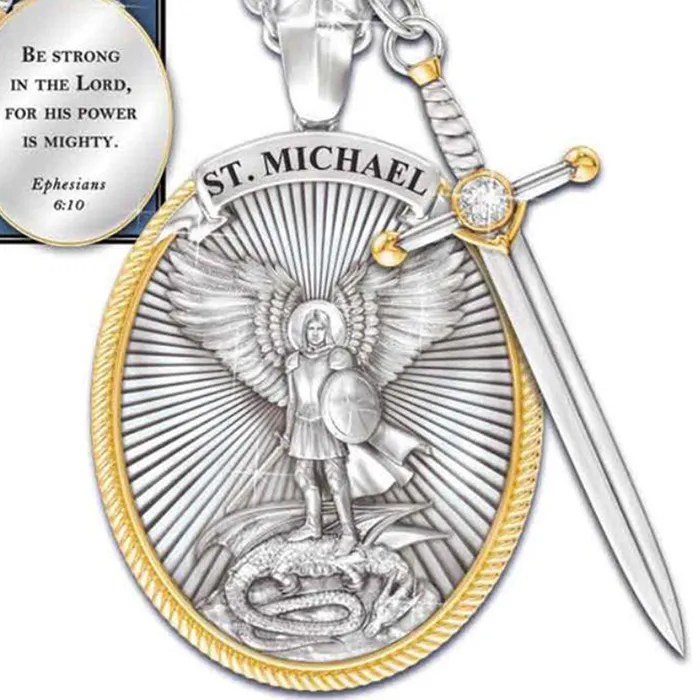 Authentic Patron Saint Jewelry, St. Michael The Archangel Pendant Necklace