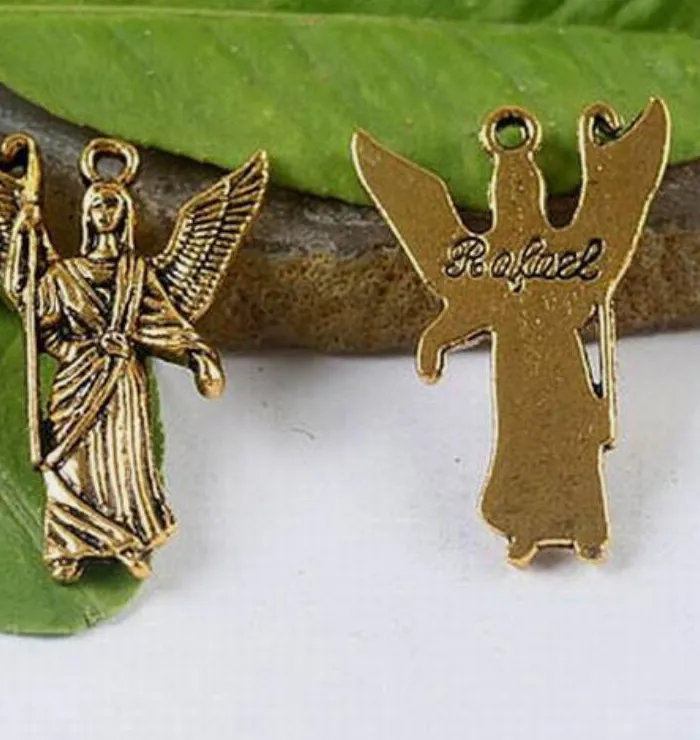 Authentic 10pcs 11x16mm Alloy Pendant Archangel Raphael charms h1307