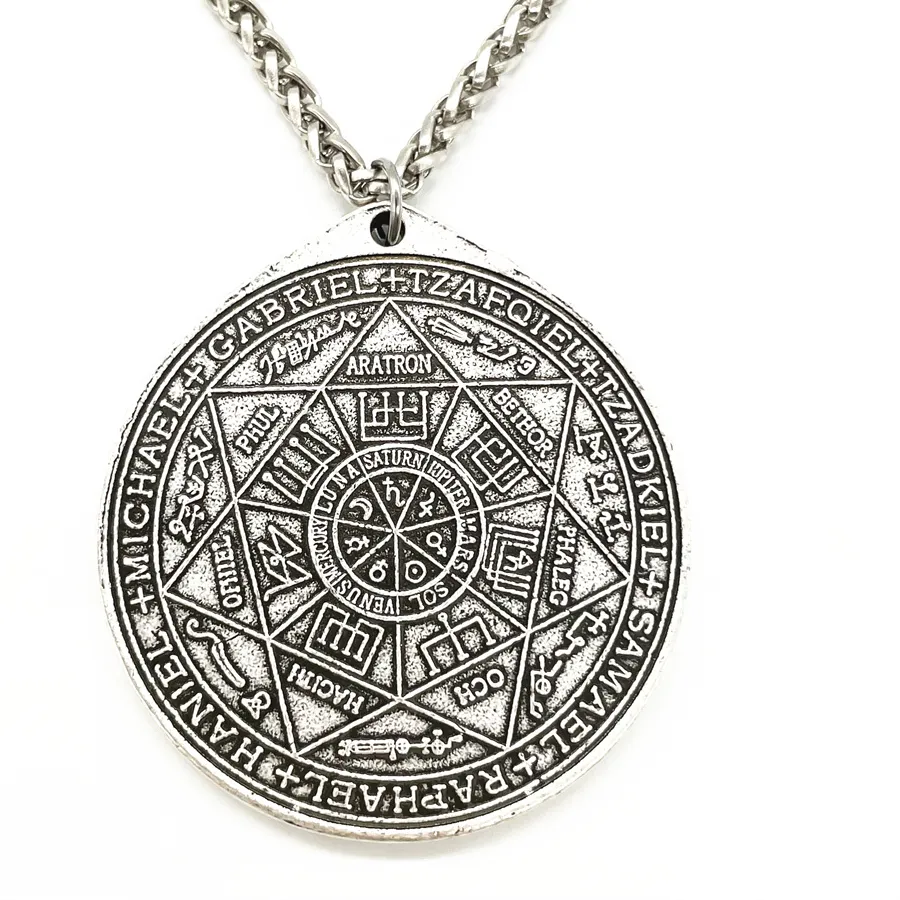 Authentic Seal Of Solomon Seven Archangel Saint Michael Sigil Pendant Necklace Kabbalah Amulet Talisman