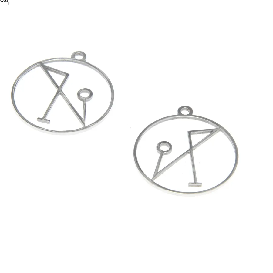 Authentic 5pcs/lot Sigil of Archangel Michael Symbol charm the archangel Michael sigil Logo Emblem Amulet Stainless steel pendant 25mm