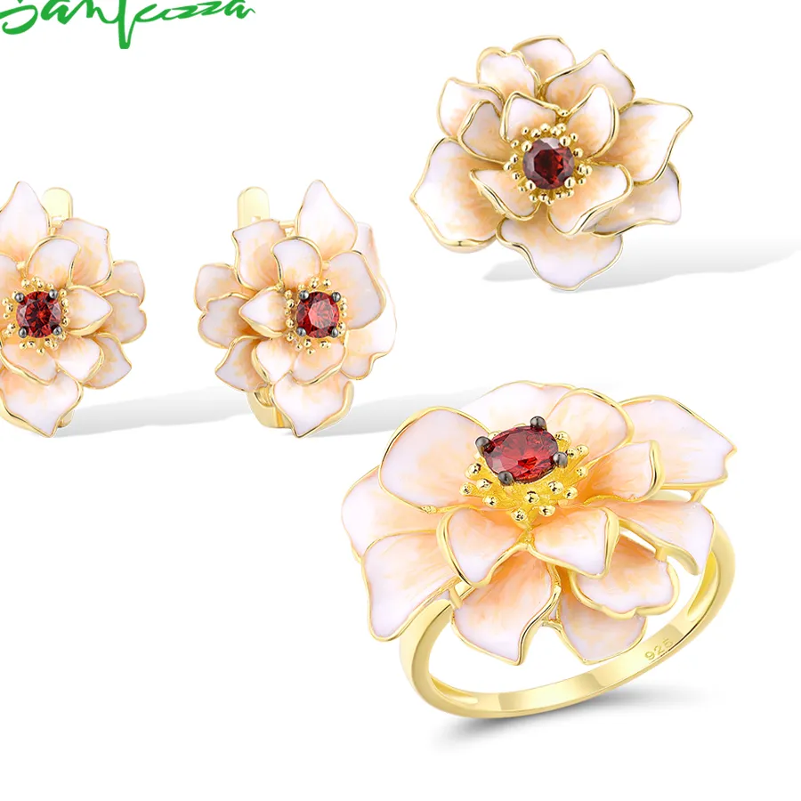 Authentic Eternal Bloom: 925 Sterling Silver Lotus Flower Set for the Modern Goddess