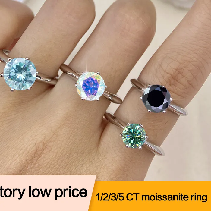 Authentic JoyceJelly 1/2/3/5ct Moissanite Ring For Women GRA Certified Sterling Silver 925 Luxury Jewelry Wedding Bands Price