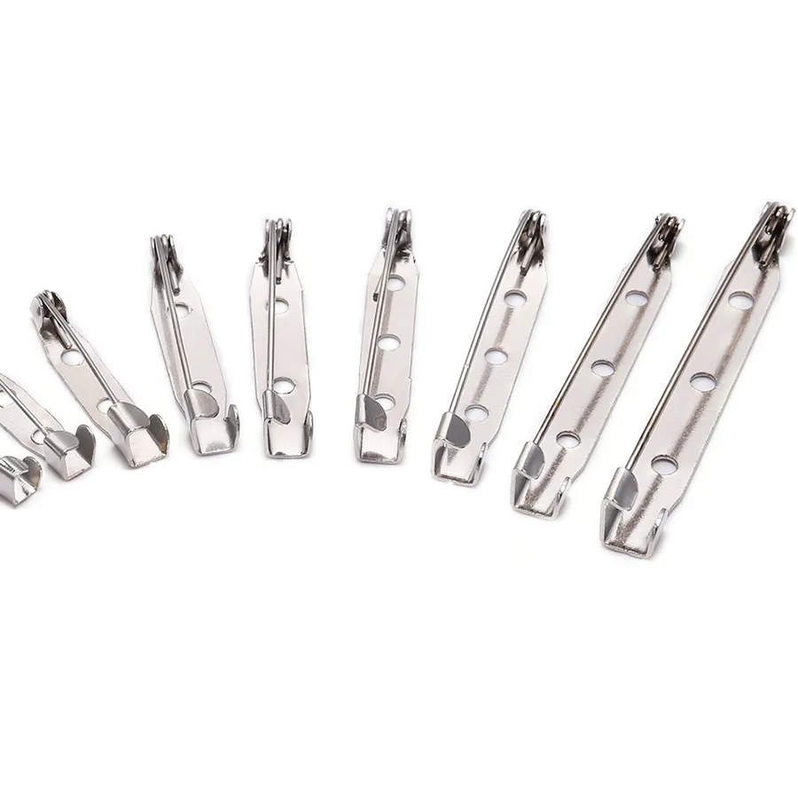Authentic 50pcs/lot 15 25 30 35 45 mm Rhodium Brooch Clip Base Pins Safety Pins Brooch Settings Blank Base For DIY Jewelry Making Supplies