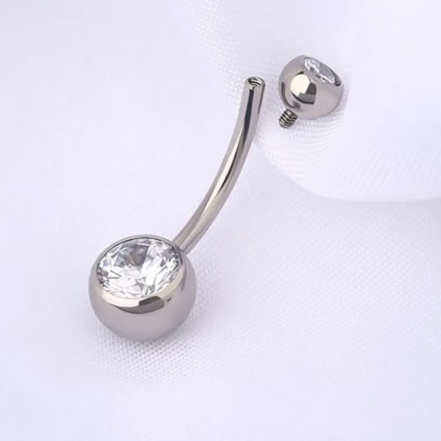 Authentic High Quality Titanium Material Belly Button Rings Curved Dangle Design Belly Piercing Jewelry Body Jewelry Women Jewelry