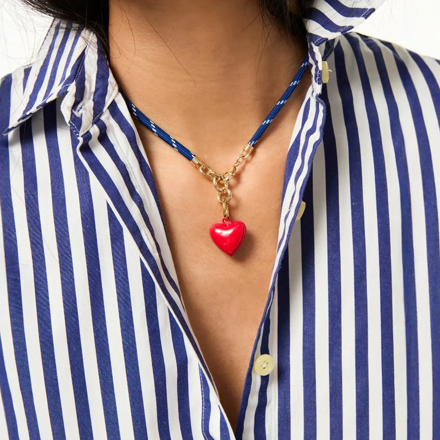 Authentic Chunky Red Heart Necklace Pendant Niche Heart-Shaped Women Jewelry Accessory DIY Handmade Pendant Jewelry Gifts