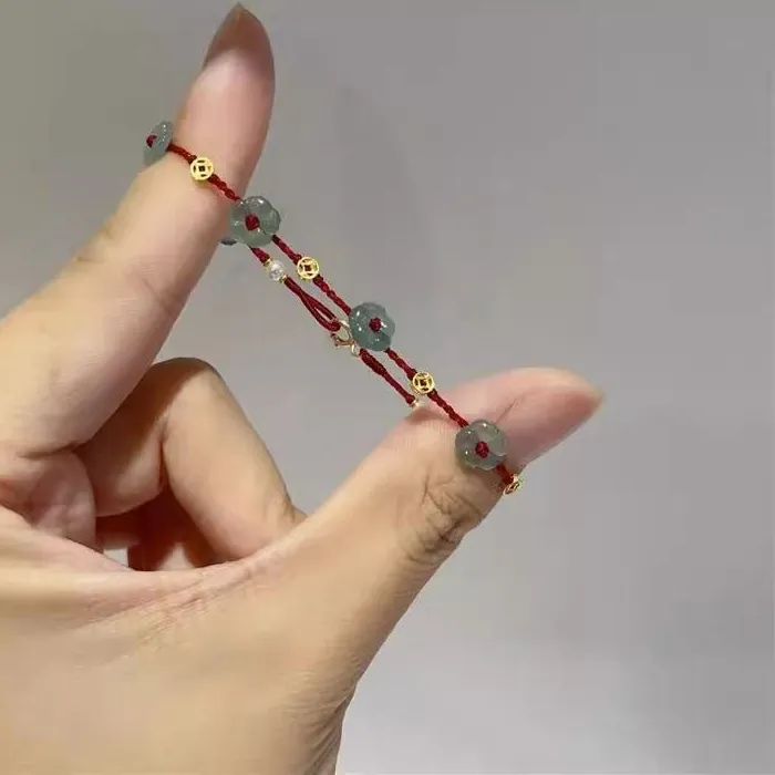 Authentic Blossom and Abundance Woven Talisman - Fortune Attracting Golden Coin Bracelet