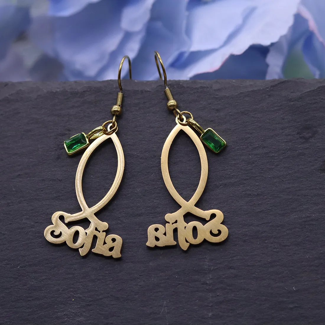 Authentic Todorova Customizable Christian Fish Symbol Earrings, Ichthys Jesus Fish Drop Earrings, Religious Amulet Jewelry