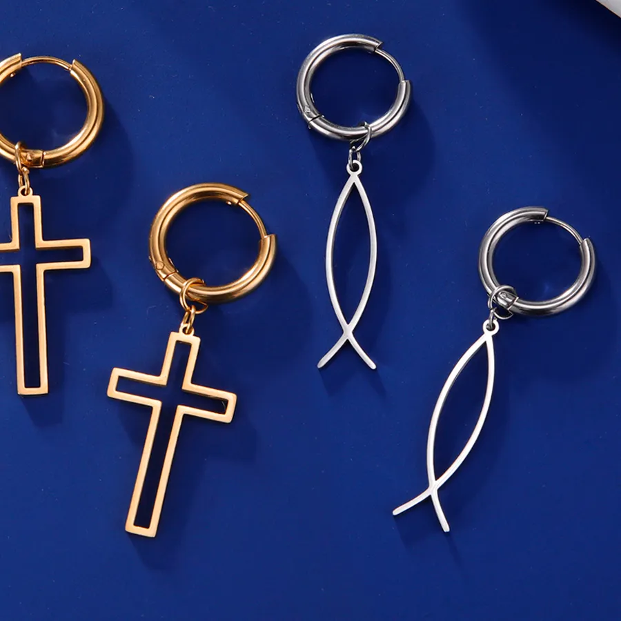 Authentic Sacred Ichthys and Cross Celestial Hoops