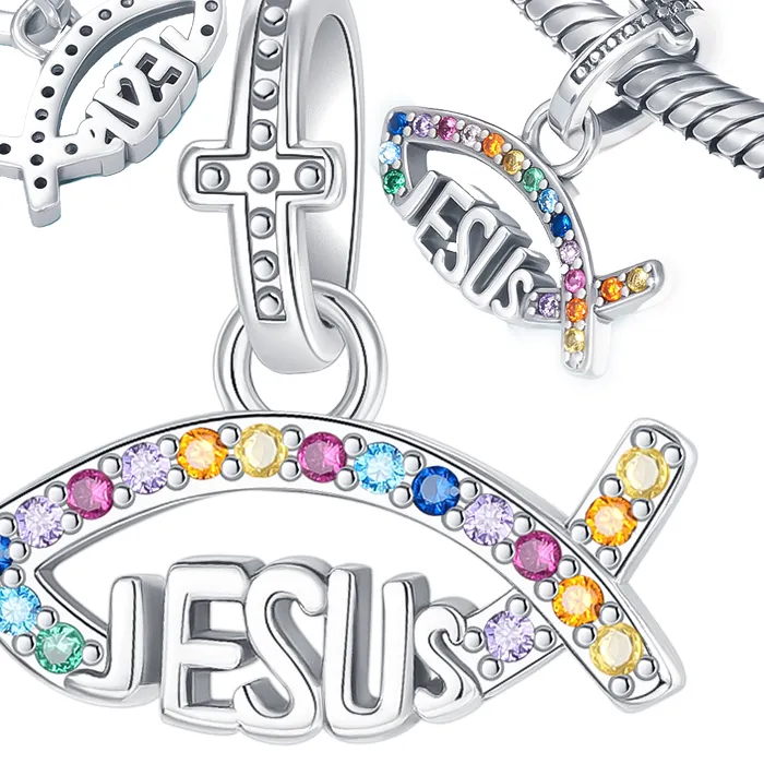 Authentic Sacred Vessel of Faith: Rainbow Jesus Fish Pendant