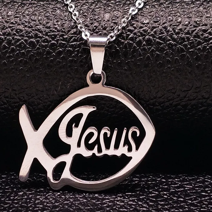 Authentic Sacred Ichthys Holy Fish Pendant in Stainless Steel