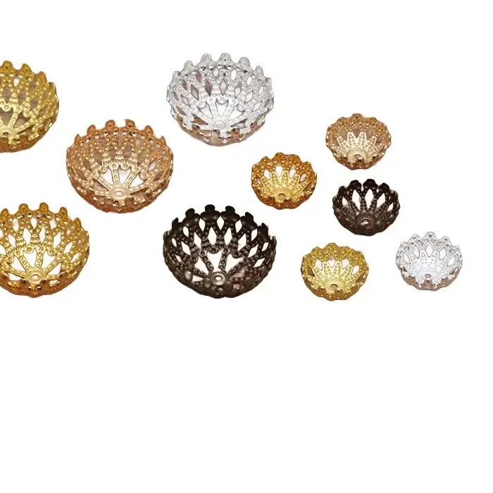 Authentic BoYuTe (100 Pieces/Lot) 12-20mm Metal Brass Filigree Bead Caps Diy Handmade Jewelry Accessories Wholesale