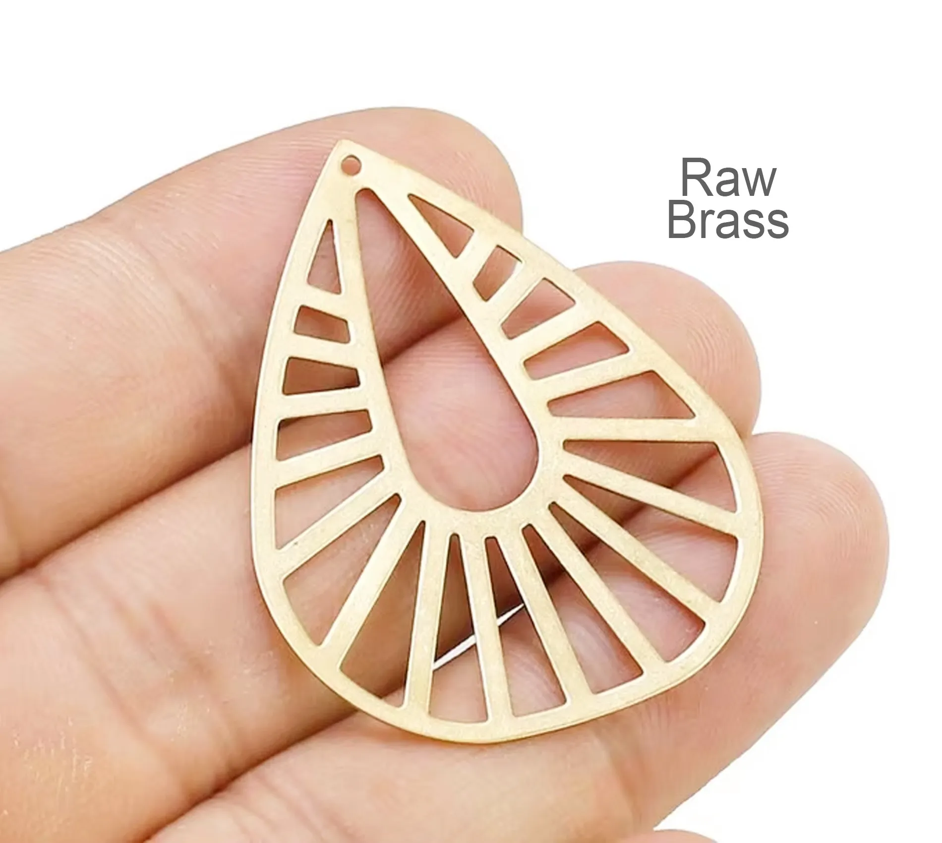 Authentic Celestial Filigree Teardrop Pendants – Hammered Leaf Charms & Sacred Brass Connectors